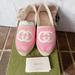 Gucci Shoes | Gucci Gg Logo Monogram Interlocking G Terry Espadrille Flat Pink Womens Eu 36 | Color: Pink | Size: 6