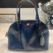 Coach Bags | Coach Peyton Saffiano Leather Cora Domed Satchel Blue Handbag Crossbody | Color: Blue | Size: Os