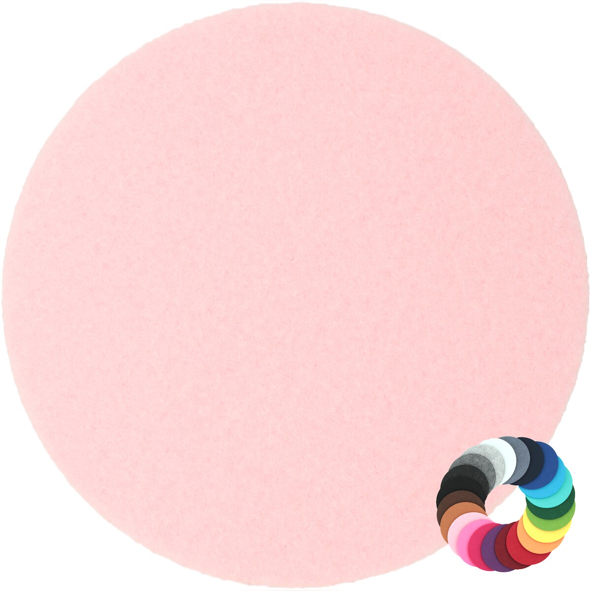 BIASTO - Premium Filz Untersetzer - rund 15cm - Farbe: baby-rosa (HF052). Design Glas-Untersetzer für Getränke, Tisch, Bar, Tasse, Vase Image