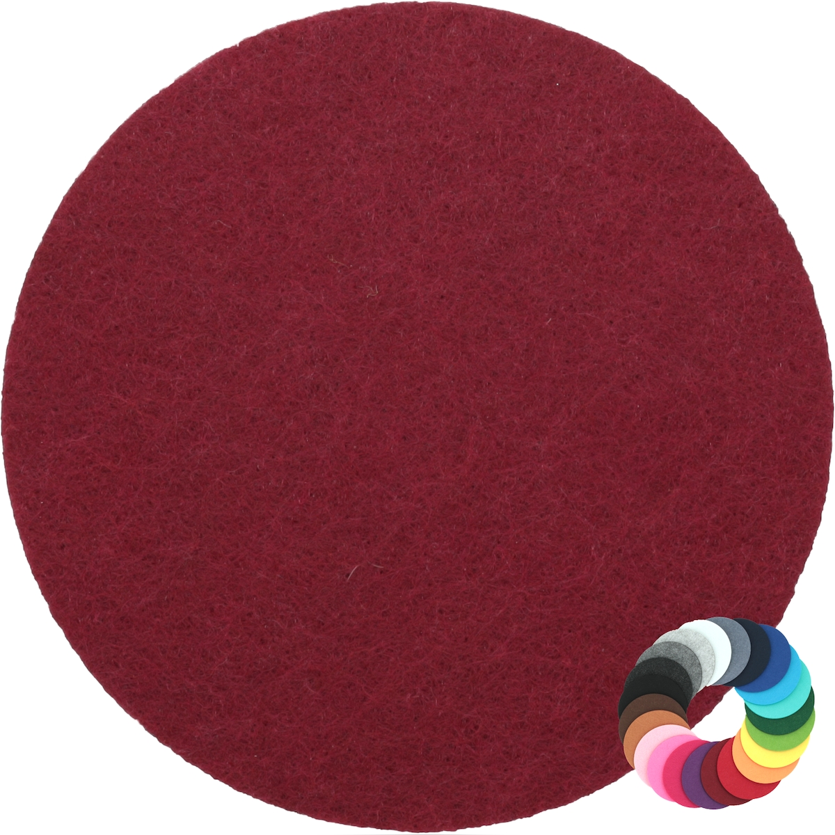 BIASTO - Premium Filz Untersetzer - rund 15cm - Farbe: bordeaux (HF003). Design Glas-Untersetzer für Getränke, Tisch, Bar, Tasse, Vase Image
