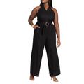 Plus Size Women's Halter Neck Jumpsuit by ELOQUII in Black Onyx (Size 26)