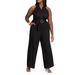 Plus Size Women's Halter Neck Jumpsuit by ELOQUII in Black Onyx (Size 26)