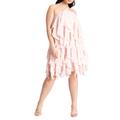 Plus Size Women's Ruffle Halter Neck Mini Dress by ELOQUII in Light Pink (Size 18)