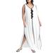 Plus Size Women's V Neck Gauze Maxi Dress by ELOQUII in Pearl (Size 20)