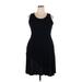 Agnes & Dora Casual Dress - Mini Scoop Neck Sleeveless: Black Print Dresses - Women's Size 3X