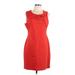 Banana Republic Cocktail Dress - Sheath Cowl Neck Sleeveless: Red Print Dresses - Women's Size 12 Petite