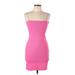 Zara Casual Dress - Mini: Pink Solid Dresses - Women's Size Large