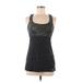 Reebok Active Tank Top: Black Color Block Activewear - Women's Size Medium