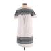 Madewell Casual Dress - Shift Crew Neck Short sleeves: Gray Color Block Dresses - Women's Size X-Small