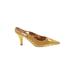 J. Renee Heels: Pumps Stilleto Cocktail Party Gold Print Shoes - Women's Size 9 - Pointed Toe