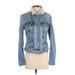 American Eagle Outfitters Denim Jacket: Short Blue Print Jackets & Outerwear - Women's Size Small