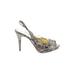 Style&Co Heels: Slingback Stilleto Boho Chic Silver Snake Print Shoes - Women's Size 10 - Peep Toe