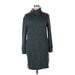 PrAna Casual Dress - Sweater Dress High Neck Long sleeves: Gray Marled Dresses - Women's Size X-Large