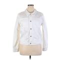 Kenneth Cole New York Denim Jacket: Short White Print Jackets & Outerwear - Women's Size X-Large