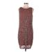 Boston Proper Cocktail Dress - Shift High Neck Sleeveless: Brown Dresses - Women's Size 6