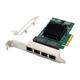 Hduacuge Network Card Server PCI-E X4 BCM5719 Gigabit Ethernet Server Adapter RJ45 4 Ports PCI-E Network Card Adapter