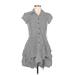 BCX Casual Dress - A-Line Collared Short sleeves: Gray Dresses - Women's Size Large