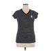 Beverly Hills Polo Club Short Sleeve T-Shirt: Black Stripes Tops - Women's Size X-Large