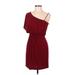 Sweet Storm Casual Dress - Mini: Burgundy Print Dresses - Women's Size Medium