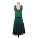 Banana Republic Casual Dress - A-Line Scoop Neck Sleeveless: Green Print Dresses - Women's Size Small