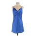 Zara Cocktail Dress - Mini: Blue Dresses - Women's Size Small