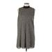 Trafaluc by Zara Casual Dress - Shift Mock Sleeveless: Gray Color Block Dresses - Women's Size Large