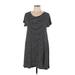 Old Navy Casual Dress - A-Line Scoop Neck Short sleeves: Black Print Dresses - Women's Size Large