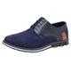 CUTeFiorino Low Shoes Men's Trainers Shoes Without Laces Men's Breathable Comfortable Business Lace-Up Shoes for Work Leisure Plain Leather Shoes for Men, Z Jsjme Blue, 8 UK