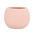 ESTINTENG Nordic Style Simple Cream, Colorful and Breathable Succulent Ceramic Pot, Green Plant, Round Ball Indoor Flower Pot-Earth Pot Pink-Large Size (with Tray)