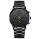 NIBOSI Men's Watches Analog Minimalist Black Dial Watches for Men Business Chronograph Military Casual Wrist Watches Stainless Steel Strap Date, Rose Hand-S, Chronograph