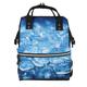 ZaKhs Blue ice cube background Print Laptop Backpack Bag 15.7 Inch Waterproof Work Bag Casual Daypack for Women Men