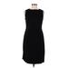 Talbots Casual Dress - Sheath Crew Neck Sleeveless: Black Solid Dresses - Women's Size 8 Petite