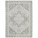 HomeRoots 8' X 11' Grey And White Oriental Power Loom Stain Resistant Area Rug - 133.86