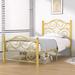 VECELO Twin/Full/Queen Size Bed, Metal Platform Bed Frame with Scroll Headboard