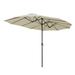 14' Double-sided Twin Patio Umbrella Sun Shade UV30+ Water Fade Resistant Crank Outdoor Garden Market Sand