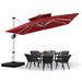 Patio umbrella,Outdoor Cantilever Umbrella,Square Hanging Umbrella with Double Layer Canopy, For Garden,Pool, Deck(9FT,Burgundy)