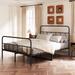 Queen Size Metal Platform Bed frame with Headboard, Queen Size Sturdy Metal Frame