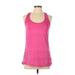 Reebok Active Tank Top: Pink Print Activewear - Women's Size Large