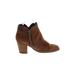 Dolce Vita Ankle Boots: Brown Print Shoes - Women's Size 7 1/2 - Round Toe