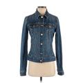 Old Navy Denim Jacket: Short Blue Print Jackets & Outerwear - Women's Size Small Tall