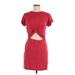 Silence and Noise Casual Dress: Burgundy Solid Dresses - Women's Size Medium