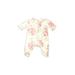 Little Me Long Sleeve Outfit: Ivory Floral Bottoms - Size Newborn