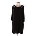 Easywear by Chico's Casual Dress - Shift Scoop Neck 3/4 sleeves: Black Solid Dresses - Women's Size Medium