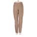 Zara Basic Faux Leather Pants - Mid/Reg Rise: Brown Bottoms - Women's Size Medium