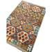 Blue/Brown 48 x 31 x 0.2 in Area Rug - Foundry Select Handmade Colorful Kilim 2' 7" X 4' Wool | 48 H x 31 W x 0.2 D in | Wayfair