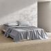 Calvin Klein Washed Percale Cotton Solid 4 Piece Sheet Set Cotton Percale in Gray/Blue | King | Wayfair USHSA01277083