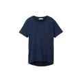 TOM TAILOR DENIM Damen T-Shirt mit Bio-Baumwolle, blau, Muster, Gr. XL