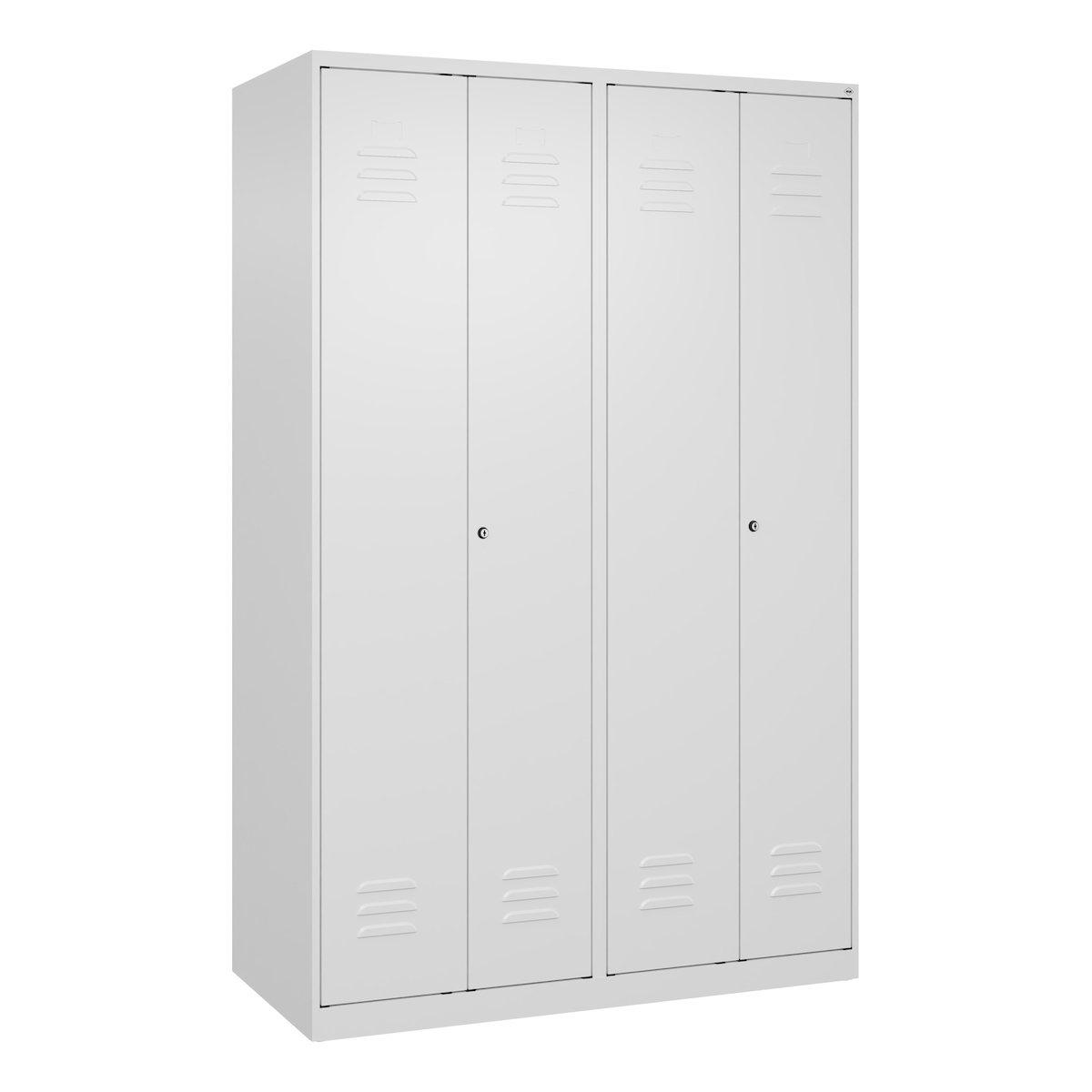 C+P Schwarz-Weiß-Spind Classic PLUS, 4 Abteile, 1850x1200x500mm, 9016/9016 Image