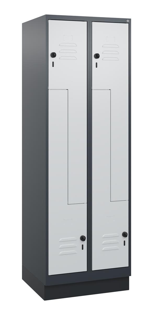 C+P Z-Spind Classic PLUS, Sockel, 4 Abteile, 1800x600x500mm, 7016/7035 Image