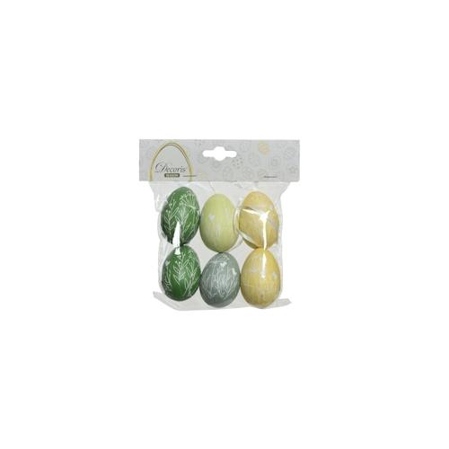 Decoris 6 Ostereier 6cm zum Aufhängen Hängedeko Osterdeko Ostern Blumenmuster Naturmotiv